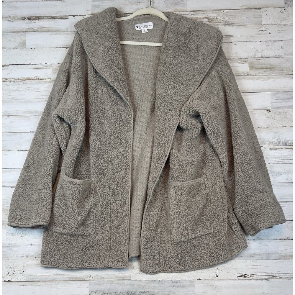 Koolaburra by UGG Women’s Large Sherpa Fleece Cardigan Hooded Cozy Jacket Soft